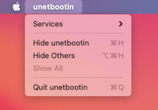 made windows usb with unetbootin for mac, nothing on select sceenbut default